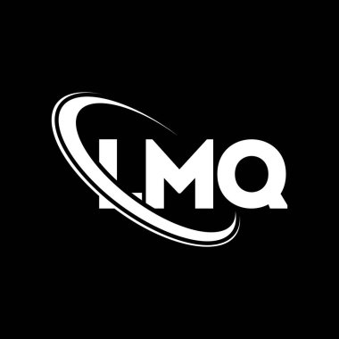 LMQ logosu. LMQ mektubu. LMQ harf logosu tasarımı. Çember ve büyük harfli monogram logosuna bağlı ilk LMQ logosu. Teknoloji, iş ve emlak markası için LMQ tipografisi.