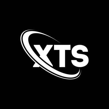 XTS logosu. XTS mektubu. XTS harf logosu tasarımı. Çember ve büyük harfli monogram logosuna bağlı XTS logosu. Teknoloji, iş ve emlak markası için XTS tipografisi.