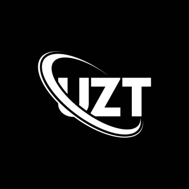 UZT logosu. UZT harfi. UZT harf logosu tasarımı. Çember ve büyük harfli monogram logosuna bağlı baş harfler UZT logosu. Teknoloji, iş ve emlak markası için UZT tipografisi.