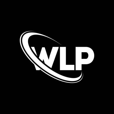 WLP logosu. WLP mektubu. WLP harf logosu tasarımı. Çember ve büyük harfli monogram logosuna bağlı WLP logosu. Teknoloji, iş ve emlak markası için WLP tipografisi.