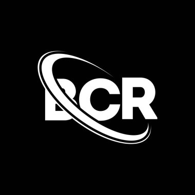 BCR logosu. BCR mektubu. BCR harf logosu tasarımı. Çember ve büyük harfli monogram logosuna bağlı BCR logosu. Teknoloji, iş ve emlak markası için BCR tipografisi.