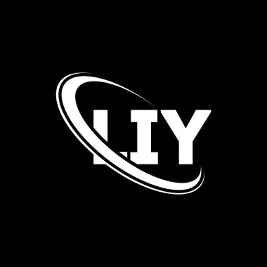 LlY logosu. Yalan mektubu. LIY mektup logosu tasarımı. Çember ve büyük harfli monogram logosuyla birleştirilmiş LIY logosu. Teknoloji, iş ve emlak markası için LIY tipografisi.