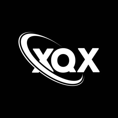 XQX logosu. XQX harfi. XQX harfli logo tasarımı. Çember ve büyük harfli monogram logosuna bağlı XQX logosu. Teknoloji, iş ve emlak markası için XQX tipografisi.