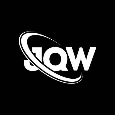 JQW logosu. JQW mektubu. JQW harf logosu tasarımı. Çember ve büyük harfli monogram logosuna bağlı baş harfler JQW logosu. Teknoloji, iş ve emlak markası için JQW tipografisi.