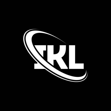 IKL logosu. IKL mektubu. IKL mektup logosu tasarımı. Çember ve büyük harfli monogram logosuna bağlı baş harfler IKL logosu. Teknoloji, iş ve emlak markası için IKL tipografisi.