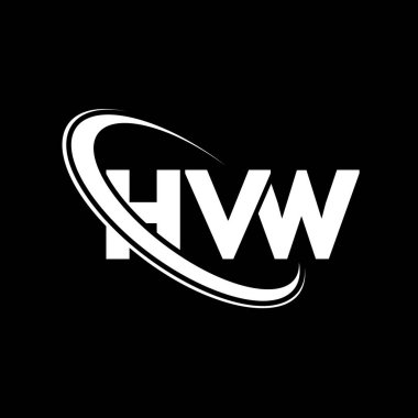 HVW logosu. HVW mektubu. HVW harf logosu tasarımı. Çember ve büyük harfli monogram logosuyla birleştirilmiş HVW logosu. Teknoloji, iş ve emlak markası için HVW tipografisi.