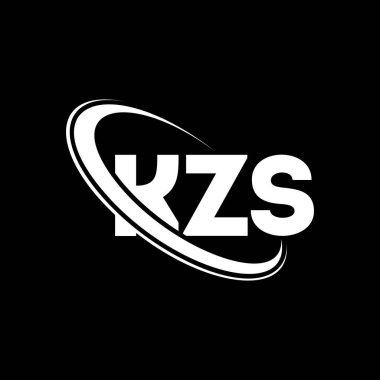 KZS logosu. KZS harfi. KZS harf logosu tasarımı. Çember ve büyük harfli monogram logosuna bağlı baş harfler KZS logosu. Teknoloji, iş ve emlak markası için KZS tipografisi.