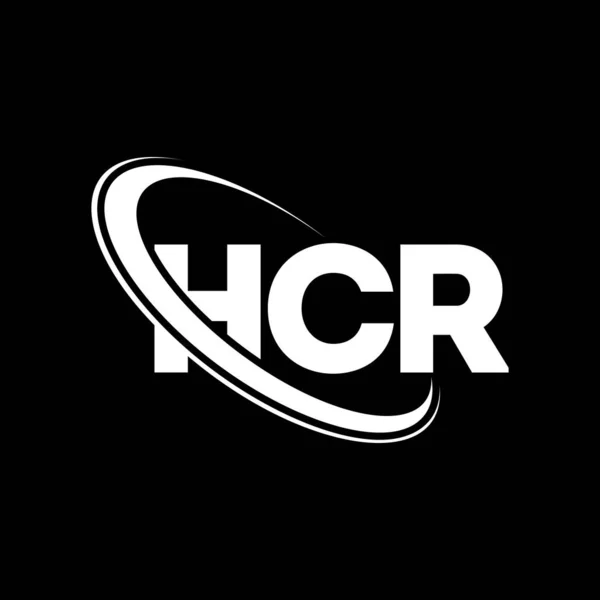 Hcrロゴ Hcrの手紙だ Hcrレターロゴデザイン 初期のHcrロゴは サークルと大文字のモノグラムロゴとリンクされています テクノロジー ビジネス 不動産ブランドのためのHcrタイポグラフィ — ストックベクタ