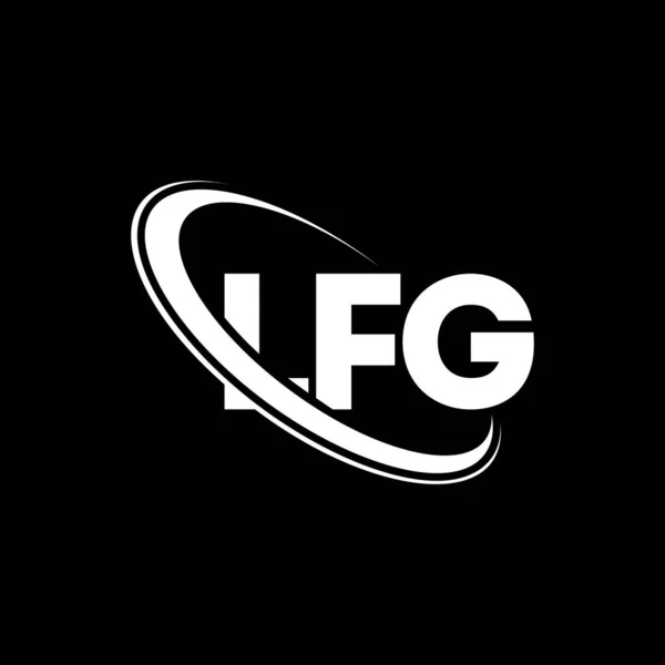 Lfg Logosu Lfg Mektubu Lfg Harf Logosu Tasarımı Çember Büyük — Stok Vektör