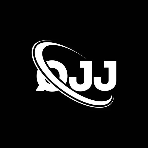 Qjjロゴ Qjjの手紙 Qjjレターロゴデザイン 初期のQjjロゴはサークルロゴと大文字のモノグラムロゴとリンクされています テクノロジー ビジネス 不動産ブランドのためのQjjタイポグラフィ — ストックベクタ
