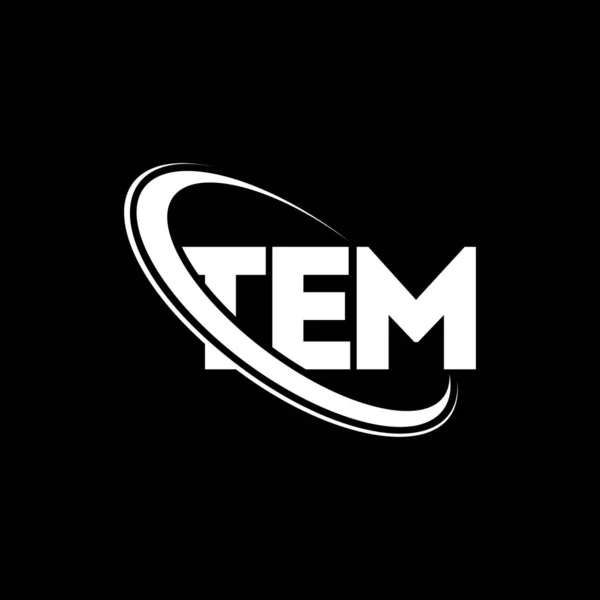 Temロゴ Tem Tem文字ロゴデザイン 初期のTemロゴは サークルと大文字のモノグラムロゴにリンクされています ビジネスおよび不動産ブランドのためのTemタイポグラフィ — ストックベクタ