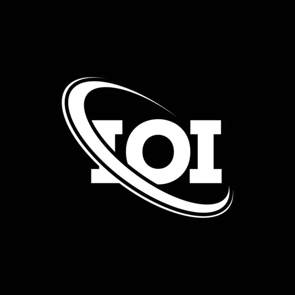 Ioiロゴ Ioiの手紙 Ioiレターロゴデザイン 初期のIoiロゴはサークルと大文字のモノグラムロゴとリンクされています ビジネスおよび不動産ブランドのためのIiタイポグラフィ — ストックベクタ