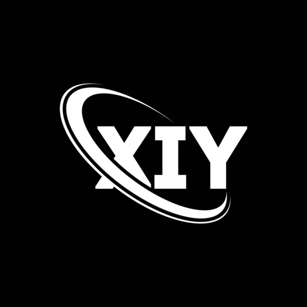 Xiy Logosu Xiy Mektubu Xiy Harf Logosu Tasarımı Çember Büyük — Stok Vektör