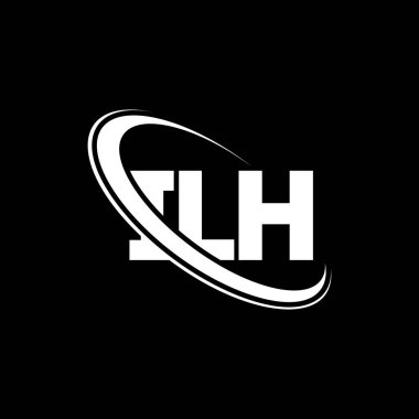 ILH logosu. ILH mektubu. ILH harf logosu tasarımı. Çember ve büyük harfli monogram logosuyla birleştirilmiş ILH logosu. Teknoloji, iş ve emlak markası için ILH tipografisi.