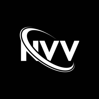 NVV logosu. NVV mektubu. NVV harf logosu tasarımı. Çember ve büyük harfli monogram logosuna bağlı baş harfler NVV logosu. Teknoloji, iş ve emlak markası için NVV tipografisi.
