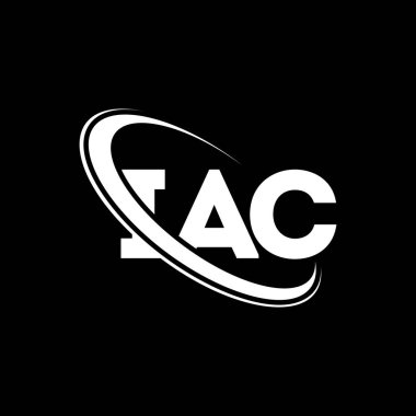 IAC logosu. IAC mektubu. IAC mektup logosu tasarımı. Daireye ve büyük harfli monogram logosuna bağlı ilk IAC logosu. Teknoloji, iş ve emlak markası için IAC tipografisi.