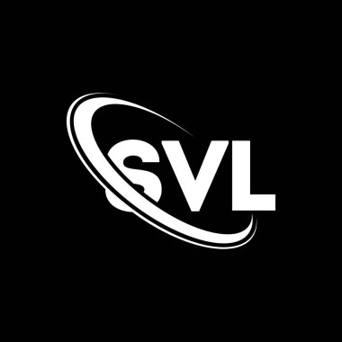 SVL logosu. SVL mektubu. SVL harf logosu tasarımı. Çember ve büyük harfli monogram logosuna bağlı SVL logosu. Teknoloji, iş ve emlak markası için SVL tipografisi.