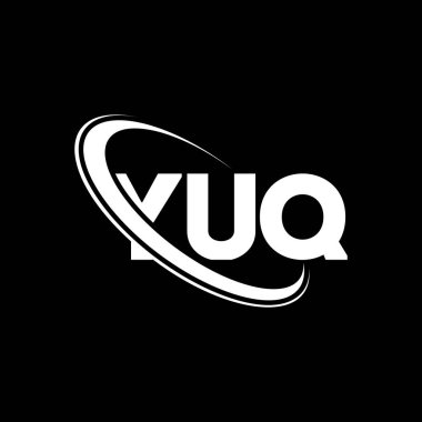 YUQ logosu. YUQ mektubu. YUQ harfi logo tasarımı. Yuvarlak ve büyük harfli monogram logosuyla birleştirilmiş YUQ logosu. Teknoloji, iş ve emlak markası için YUQ tipografisi.