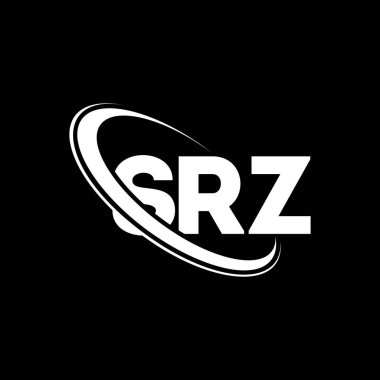 SRZ logosu. SRZ harfi. SRZ harf logosu tasarımı. Çember ve büyük harfli monogram logosuna bağlı baş harfler SRZ logosu. Teknoloji, iş ve emlak markası için SRZ tipografisi.