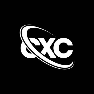CXC logosu. CXC mektubu. CXC harf logosu tasarımı. Çember ve büyük harfli monogram logosuna bağlı baş harfler. Teknoloji, iş ve emlak markası için CXC tipografisi.