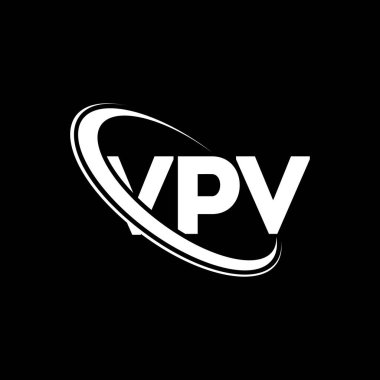 VPV logosu. VPV mektubu. VPV harf logosu tasarımı. Çember ve büyük harfli monogram logosuna bağlı VPV logosu. Teknoloji, iş ve emlak markası için VPV tipografisi.