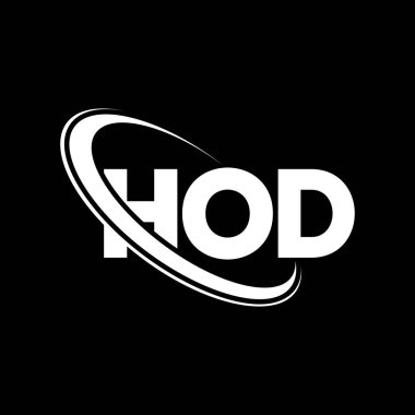 HOD logosu. HOD mektubu. HOD mektup logosu tasarımı. Çember ve büyük harfli monogram logosuna bağlı ilk HOD logosu. HOD teknoloji, iş ve gayrimenkul markası tipografisi.