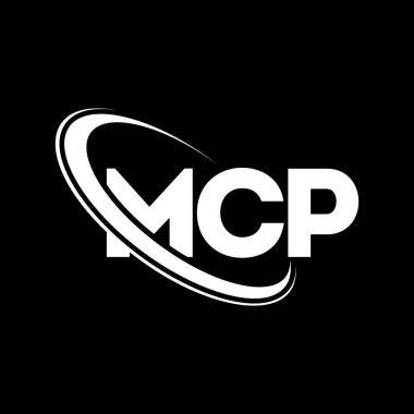 MCP logosu. MCP mektubu. MCP harf logosu tasarımı. Çember ve büyük harfli monogram logosuna bağlı baş harfler. Teknoloji, iş ve emlak markası için MCP tipografisi.