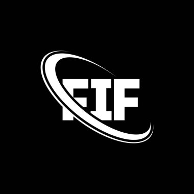 FIF logosu. FIF mektubu. FIF mektup logosu tasarımı. Çember ve büyük harfli monogram logosuyla birleştirilmiş FIF logosu. Teknoloji, iş ve emlak markası için FIF tipografisi.