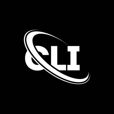 CLI logosu. CLI mektubu. CLI harf logosu tasarımı. Çember ve büyük harfli monogram logosuyla birleştirilmiş CLI logosu. Teknoloji, iş ve emlak markası için CLI tipografisi.