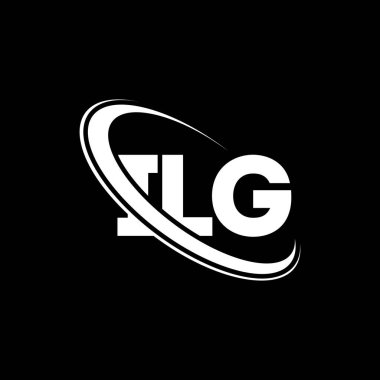 ILG logosu. ILG mektubu. ILG harf logosu tasarımı. Çember ve büyük harfli monogram logosuyla birleştirilmiş ILG logosu. Teknoloji, iş ve emlak markası için ILG tipografisi.