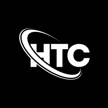 HTC logosu. HTC mektubu. HTC harf logosu tasarımı. Çember ve büyük harfli monogram logosuyla HTC logosunun baş harfleri. Teknoloji, iş ve emlak markası için HTC tipografisi.