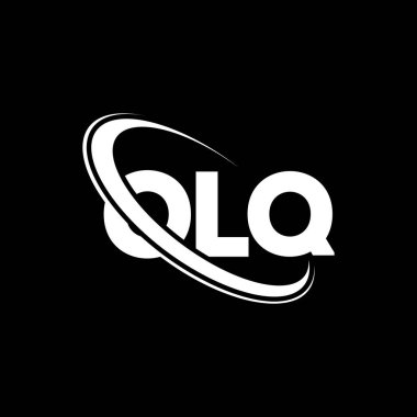 OLQ logosu. OLQ harfi. OLQ harf logosu tasarımı. Çember ve büyük harfli monogram logosuna bağlı baş harfler OLQ logosu. Teknoloji, iş ve emlak markası için OLQ tipografisi.