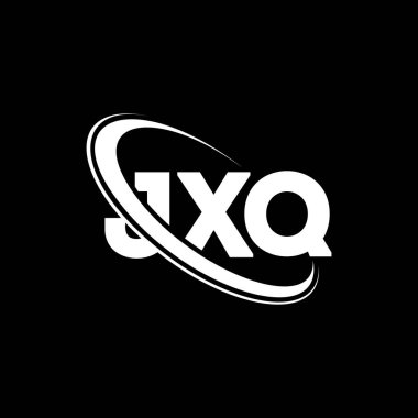 JXQ logosu. JXQ mektubu. JXQ harf logosu tasarımı. Çember ve büyük harfli monogram logosuna bağlı baş harfler JXQ logosu. Teknoloji, iş ve emlak markası için JXQ tipografisi.