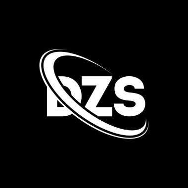 DZS logosu. DZS mektubu. DZS harf logosu tasarımı. Daire ve büyük harfli monogram logosuna bağlı DZS logosu. Teknoloji, iş ve emlak markası için DZS tipografisi.