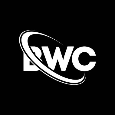 BWC logosu. BWC mektubu. BWC mektup logosu tasarımı. Çember ve büyük harfli monogram logosuna bağlı BWC logosu. Teknoloji, iş ve emlak markası için BWC tipografisi.