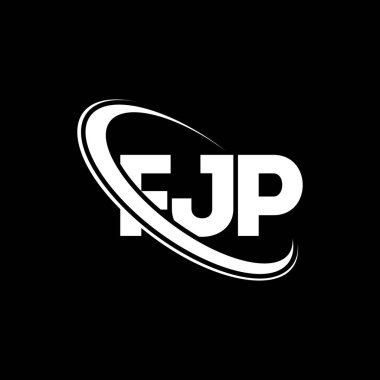 FJP logosu. FJP mektubu. FJP harf logosu tasarımı. Çember ve büyük harfli monogram logosuna bağlı baş harfler FJP logosu. Teknoloji, iş ve emlak markası için FJP tipografisi.