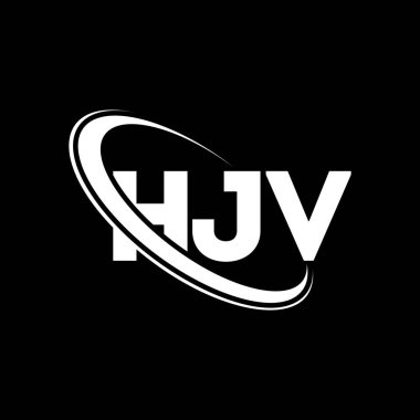 HJV logosu. HJV mektubu. HJV harf logosu tasarımı. Çember ve büyük harfli monogram logosuna bağlı HJV logosu. Teknoloji, iş ve emlak markası için HJV tipografisi.