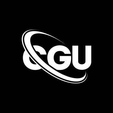 CGU logosu. İşlemci mektubu. CGU harf logosu tasarımı. Çember ve büyük harfli monogram logosuyla birleştirilmiş CGU logosu. Teknoloji, iş ve emlak markası için CGU tipografisi.