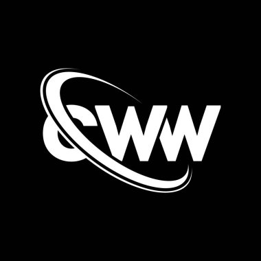 CWW logosu. CWW mektubu. CWW harf logosu tasarımı. Çember ve büyük harfli monogram logosuyla birleştirilmiş CWW logosu. Teknoloji, iş ve emlak markası için CWW tipografisi.