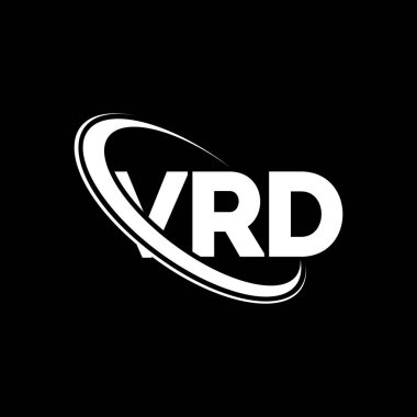 VRD logosu. VRD mektubu. VRD harf logosu tasarımı. Çember ve büyük harfli monogram logosuna bağlı VRD logosu. Teknoloji, iş ve emlak markası için VRD tipografisi.