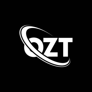 OZT logosu. OZT mektubu. OZT harf logosu tasarımı. Çember ve büyük harfli monogram logosuna bağlı baş harfler OZT logosu. Teknoloji, iş ve emlak markası için OZT tipografisi.
