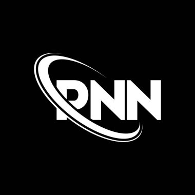 PNN logosu. PNN mektubu. PNN harf logosu tasarımı. Çember ve büyük harfli monogram logosuna bağlı baş harfler. Teknoloji, iş ve emlak markası için PNN tipografisi.