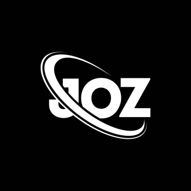 Joz logosu. Joz mektubu. JOZ harf logosu tasarımı. Çember ve büyük harfli monogram logosuna bağlı JOZ logosu. Teknoloji, iş ve emlak markası için JOZ tipografisi.