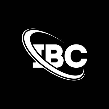 IBC logosu. IBC mektubu. IBC harf logosu tasarımı. Daireye ve büyük harfli monogram logosuna bağlı ilk IBC logosu. Teknoloji, iş ve emlak markası için IBC tipografisi.