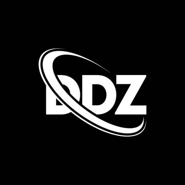 DDZ logosu. DDZ mektubu. DDZ harf logosu tasarımı. Daire ve büyük harfli monogram logosuyla birleştirilmiş DDZ logosu. Teknoloji, iş ve emlak markası için DDZ tipografisi.