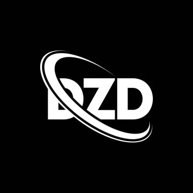 DZD logosu. DZD mektubu. DZD harf logosu tasarımı. Çember ve büyük harfli monogram logosuna bağlı baş harfler DZD logosu. Teknoloji, iş ve emlak markası için DZD tipografisi.