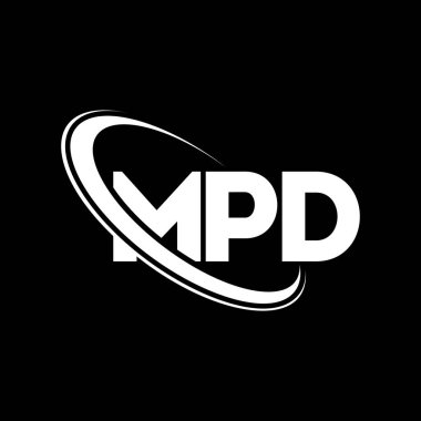 MPD logosu. MPD mektubu. MPD mektup logosu tasarımı. Çember ve büyük harfli monogram logosuyla MPD logosunun baş harfleri. Teknoloji, iş ve emlak markası için MPD tipografisi.