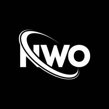 NWO logosu. NWO mektubu. NWO harf logosu tasarımı. Çember ve büyük harfli monogram logosuna bağlı baş harfler NWO logosu. Teknoloji, iş ve emlak markası için NWO tipografisi.