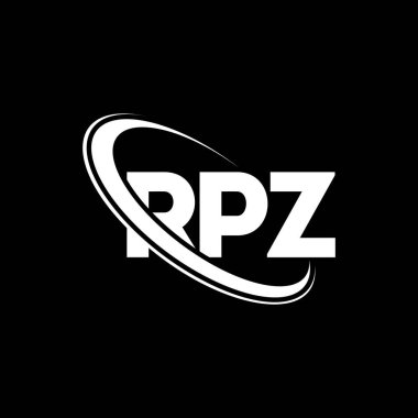 RPZ logosu. RPZ harfi. RPZ harf logosu tasarımı. Çember ve büyük harfli monogram logosuna bağlı baş harfler RPZ logosu. Teknoloji, iş ve emlak markası için RPZ tipografisi.