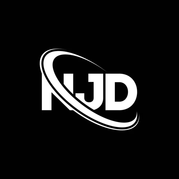 Logotipo Njd Carta Njd Njd Design Logotipo Carta Iniciais Logotipo — Vetor de Stock
